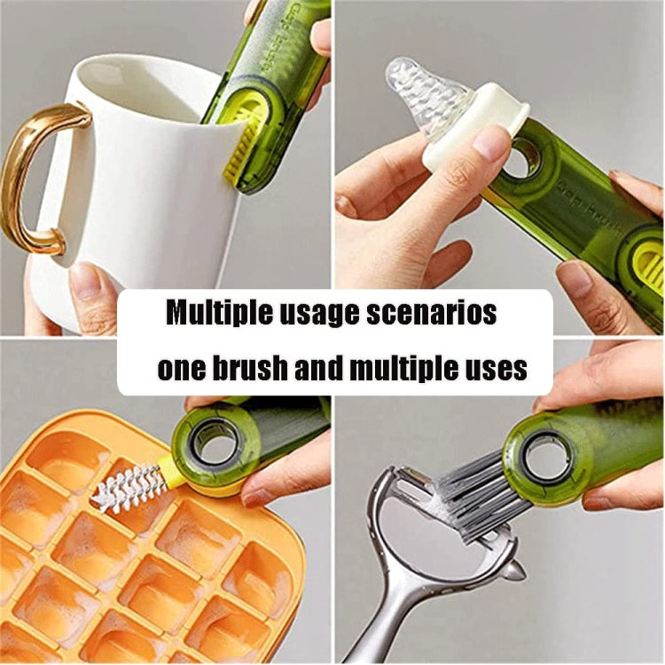 3 In 1 U shaped Cup Lid Cleaning Brush Water Bottle Cover Groove Cleaner(Blue)