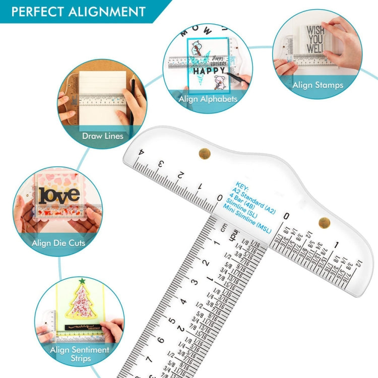 Plastic T-Square Ruler Learning Stationery Ruler(Transparent)