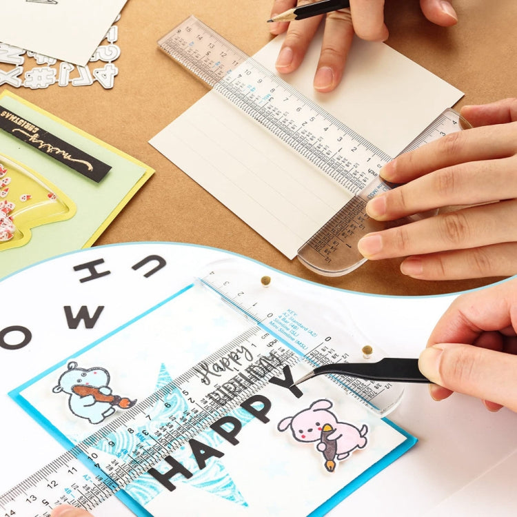 Plastic T-Square Ruler Learning Stationery Ruler(Transparent)