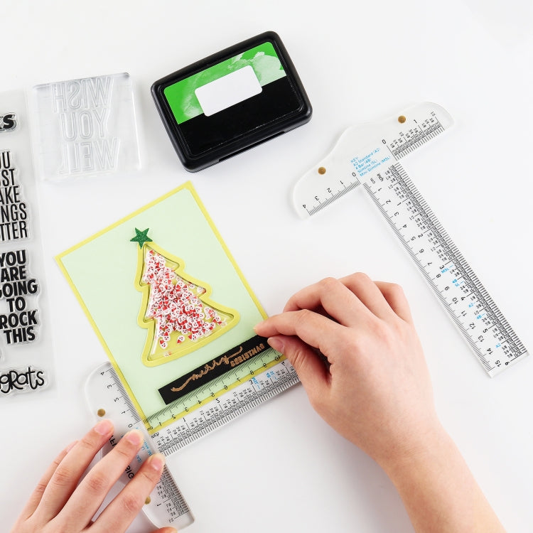 Plastic T-Square Ruler Learning Stationery Ruler(Transparent)
