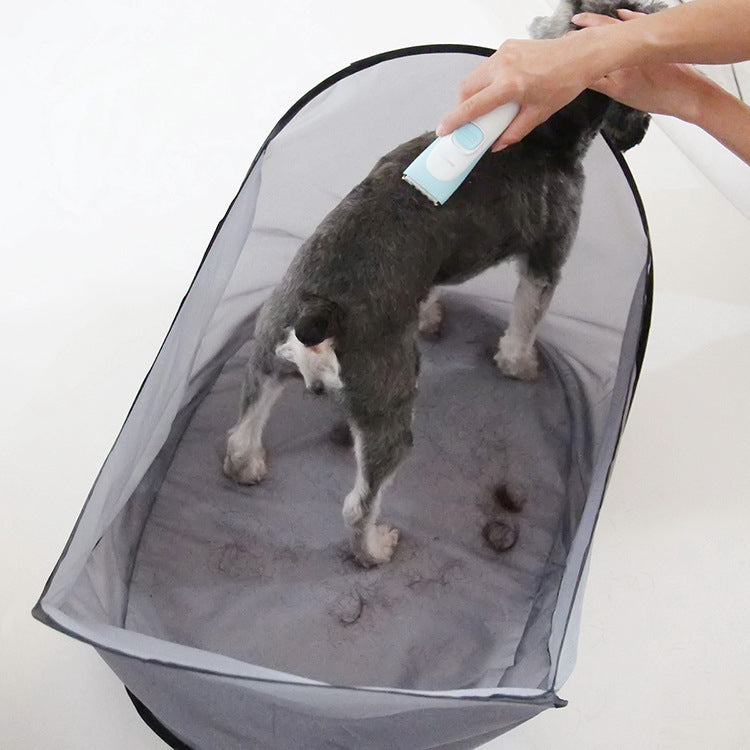 Pet Shaving Bibs Prevent Pet Hair From Falling To Ground(Light Gray)