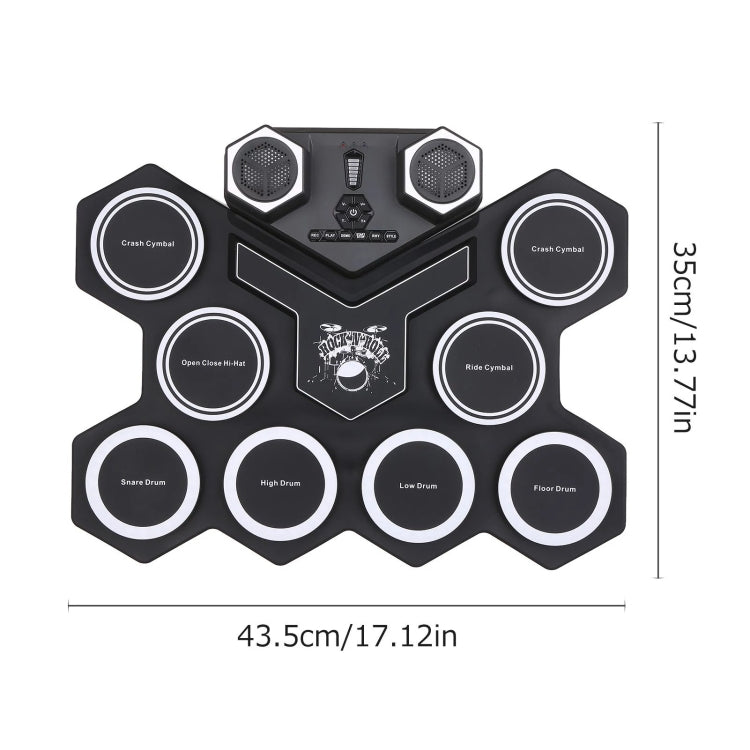 G6008 Desktop Drums With Sound Lithium Portable Drum Set Bluetooth Kids Practice Drum(Black)