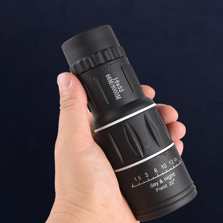 16x52 High Definition Outdoor Bird Viewing Monocular Telescope, Spec: Green Film without Bag