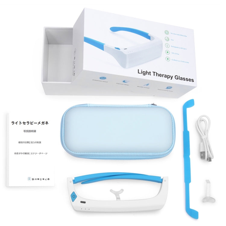 SAD Light Therapy Glasses Wearable UV-Free Blue & White LED Light Therapy Lamp Japanese Version