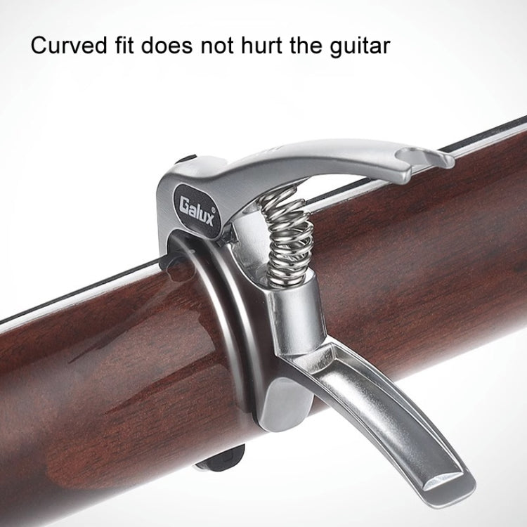 Galux GC501A Acoustic Guitar Pitch Clip Folk Ukulele Metal Clip With Storage Bag, Color: Dark Wood Pattern