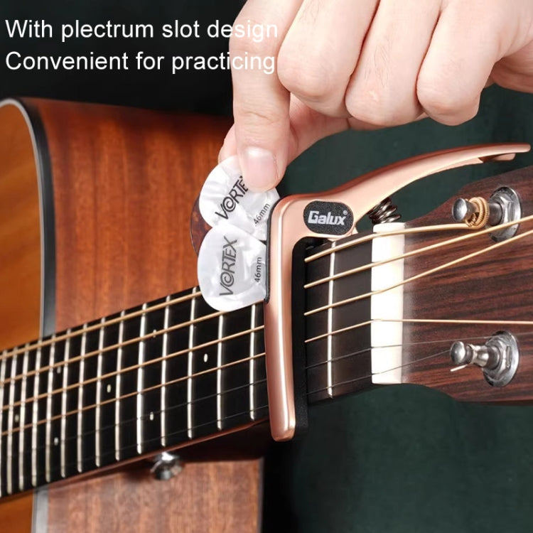 Galux GC501A Acoustic Guitar Pitch Clip Folk Ukulele Metal Clip With Storage Bag, Color: Fantasy Color