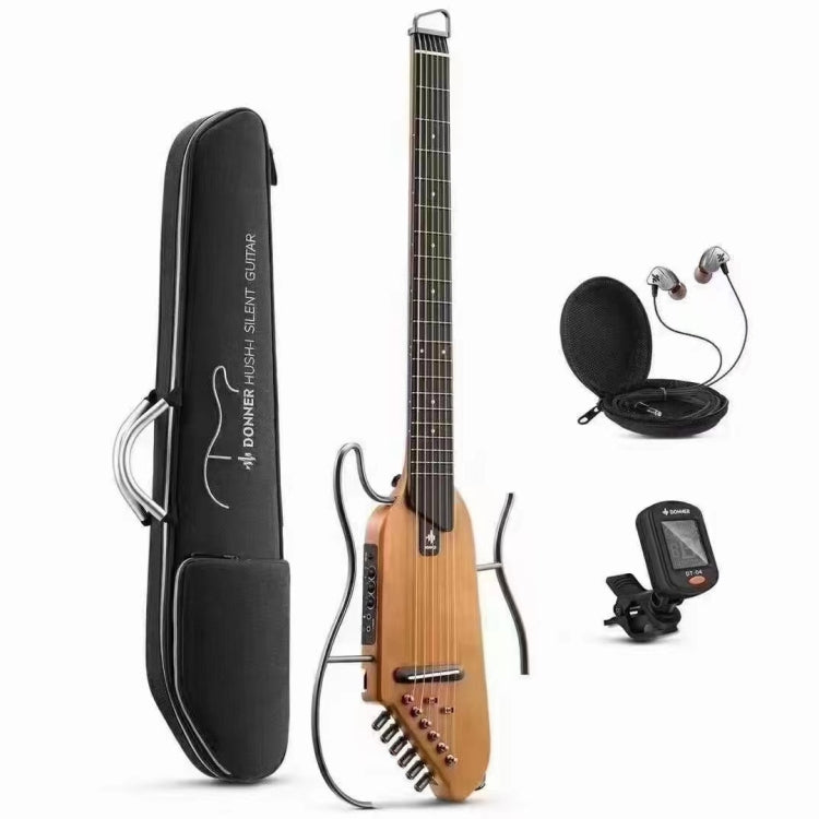 DONNER Smart Headless Silent Guitar Travel Portable Detachable Acoustic Guitar, Style: Mahogany Sunrise Color