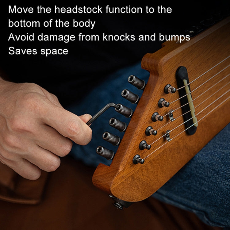 DONNER Smart Headless Silent Guitar Travel Portable Detachable Acoustic Guitar, Style: Mahogany Sunrise Color