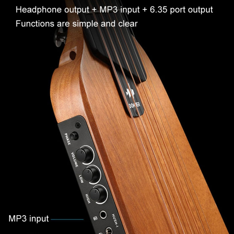 DONNER Smart Headless Silent Guitar Travel Portable Detachable Acoustic Guitar, Style: Mahogany Sunrise Color