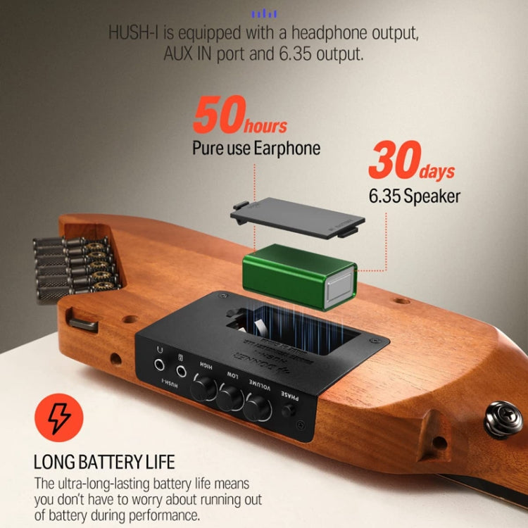 DONNER Smart Headless Silent Guitar Travel Portable Detachable Acoustic Guitar, Style: Mahogany Sunrise Color
