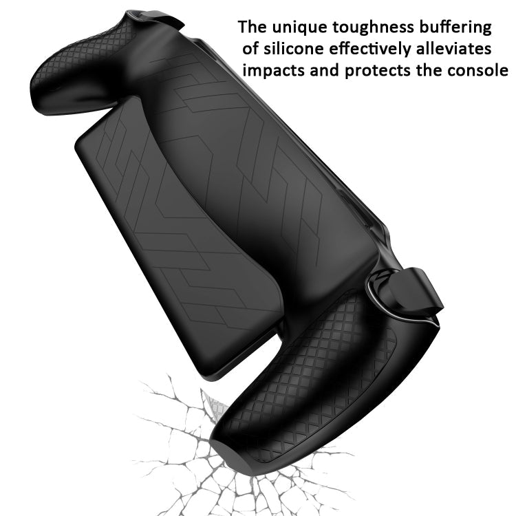 For Sony PS Portal Game Console Silicone Protective Cover Oil Spray All-Inclusive Protective Case(Black)