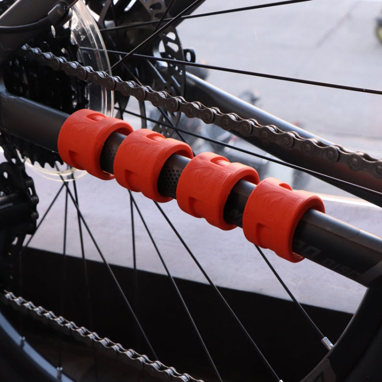 ENLEE 4pcs /Set Mountain Bike Rear And Front Fork Bumper Rubber Protection Ring Cycling Chain Ring Gear(Orange)
