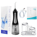 350ML Water Tank Oral Irrigator Rechargeable 5 Gear Adustable Water Flosser, Spec: With  Bracket Black