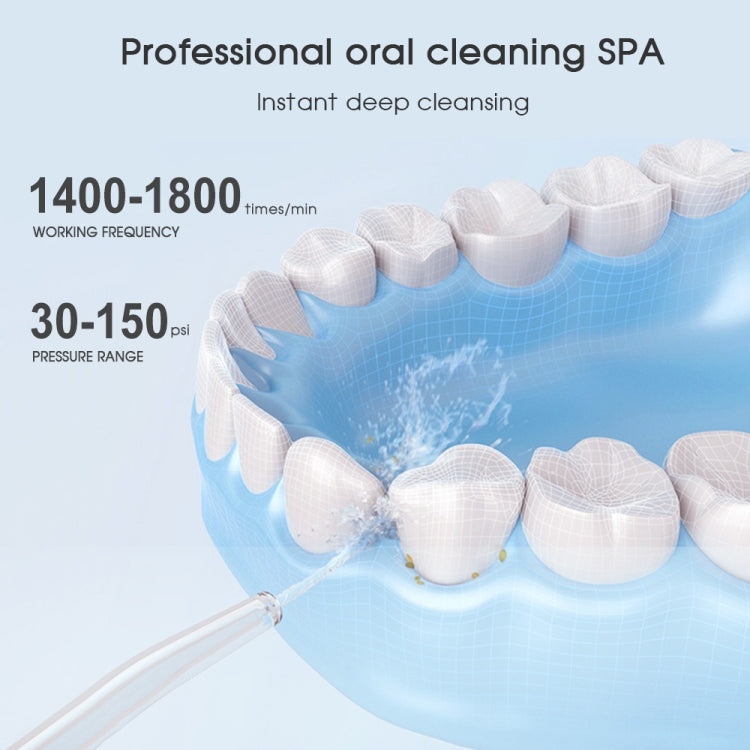 350ML Water Tank Oral Irrigator Rechargeable 5 Gear Adustable Water Flosser, Spec: With  Bracket Black Gray