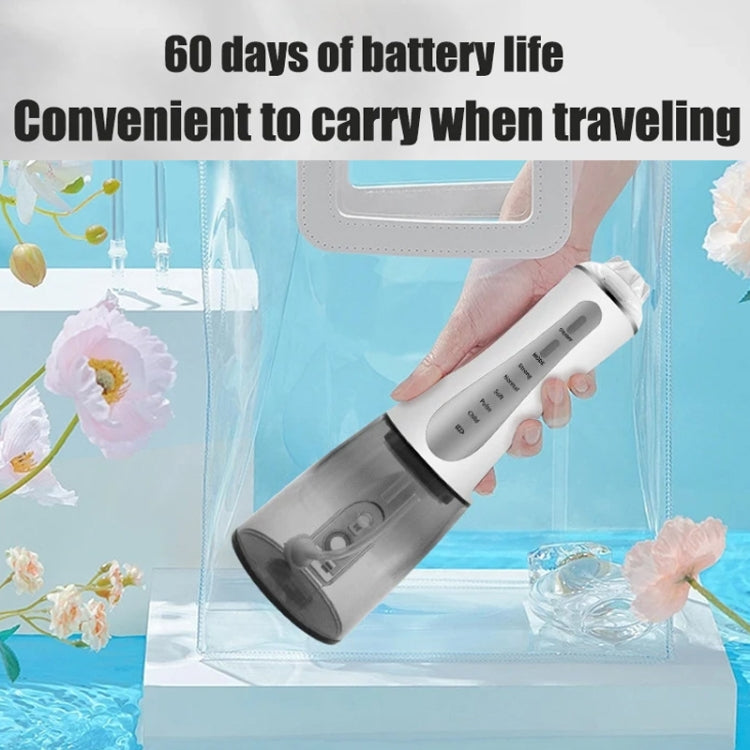 350ML Water Tank Oral Irrigator Rechargeable 5 Gear Adustable Water Flosser, Spec: With  Bracket Black Gray