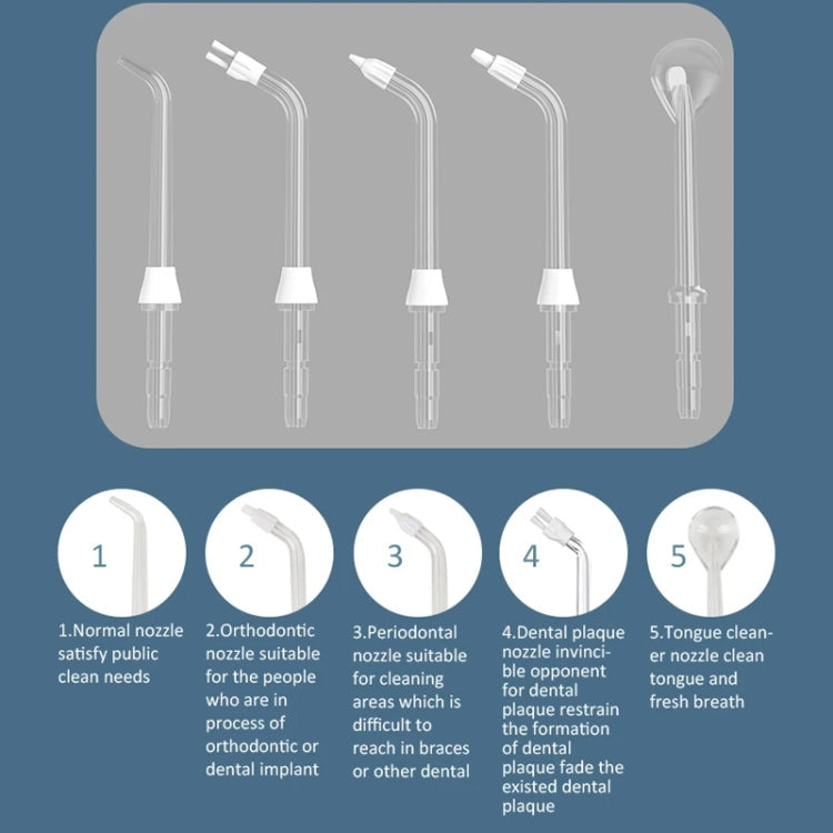 350ML Water Tank Oral Irrigator Rechargeable 5 Gear Adustable Water Flosser, Spec: With  Bracket Black