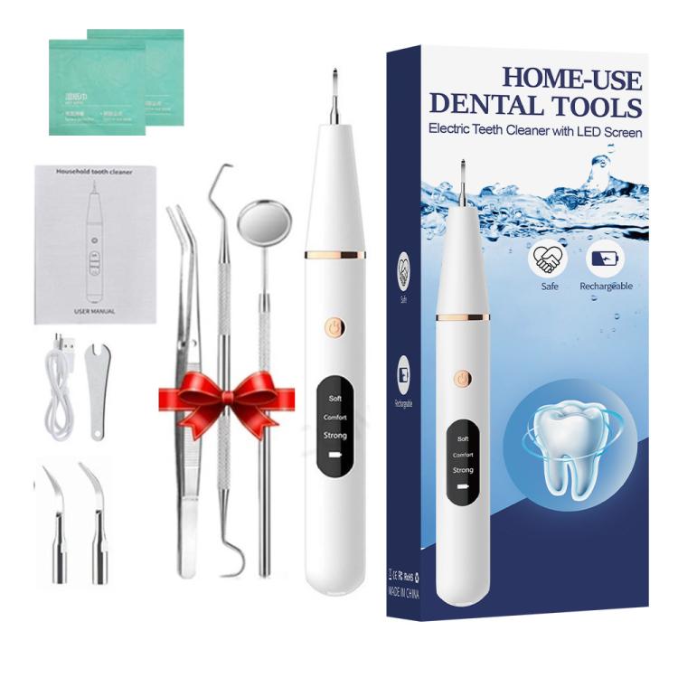 Ultrasonic Electric Dental Scaler Teeth Plaque Cleaner Dental Stone Removal With LED Light, Spec: Package A with Accessories