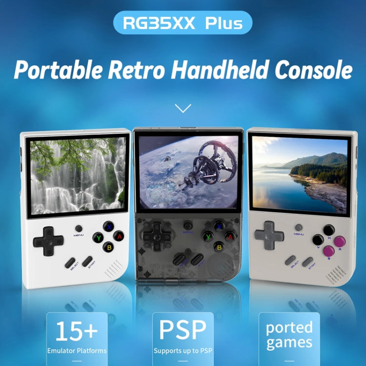 ANBERNIC RG35XX PLUS  Handheld Game Console 3.5-Inch IPS Screen Support HDMI TV 64GB+128GB(Transparent Black)