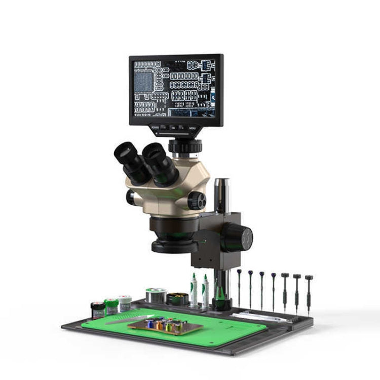 BAKU BA-692  2 In 1 Microscope Maintenance Insulation Pad Aluminum Alloy Silicone Work Mat(Black+Green)