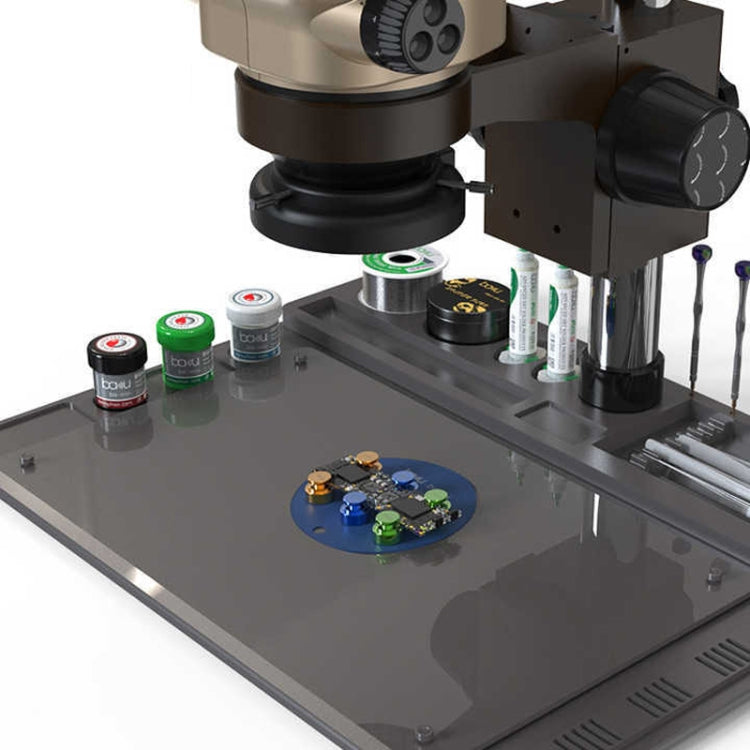 BAKU BA-692  2 In 1 Microscope Maintenance Insulation Pad Aluminum Alloy Silicone Work Mat(Black+Green)