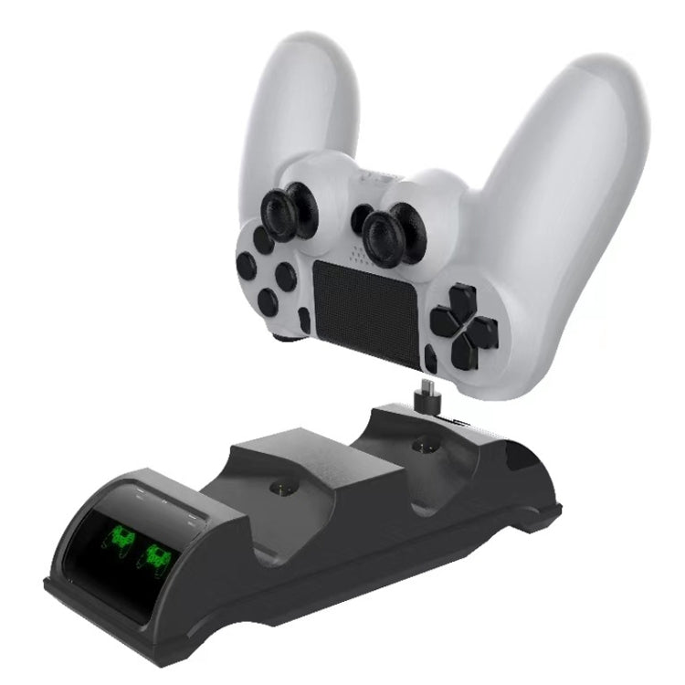 For PS4 Slim / Pro Gamepad Docking Charger Controller Dual Charger With Display Lights(White)