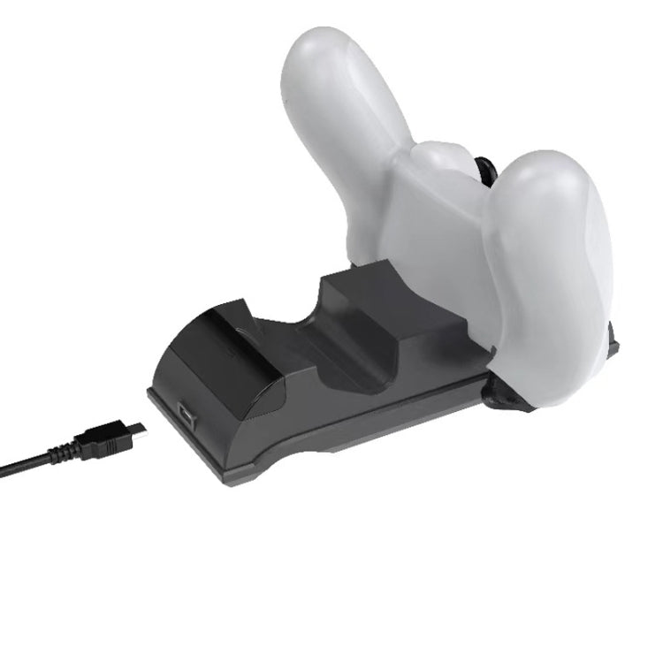 For PS4 Slim / Pro Gamepad Docking Charger Controller Dual Charger With Display Lights(White)