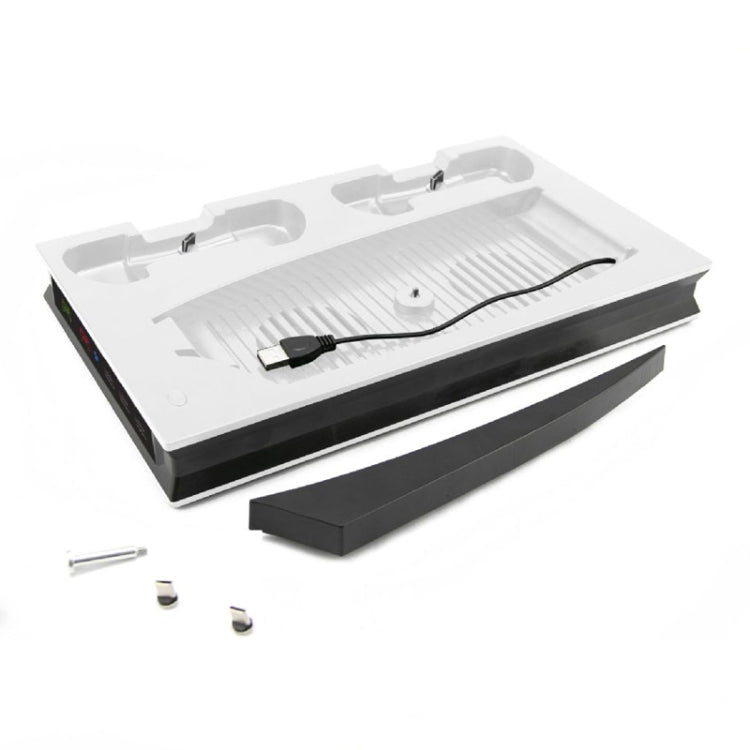 For PS5 Digital / Optical Drive Console Cooling Fan Controller Charging Base With Light Dock Stand(White)