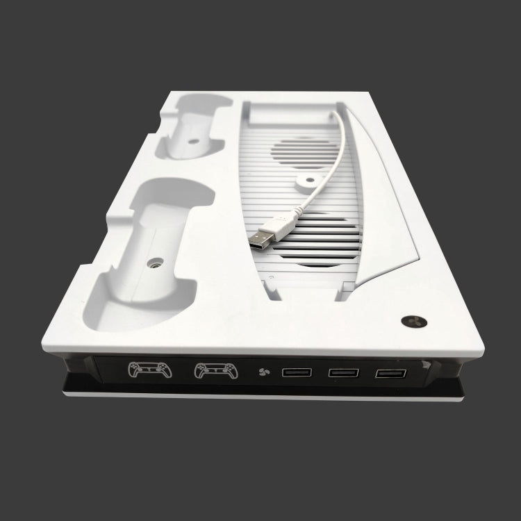 For PS5 Digital / Optical Drive Console Cooling Fan Controller Charging Base With Light Dock Stand(Black)