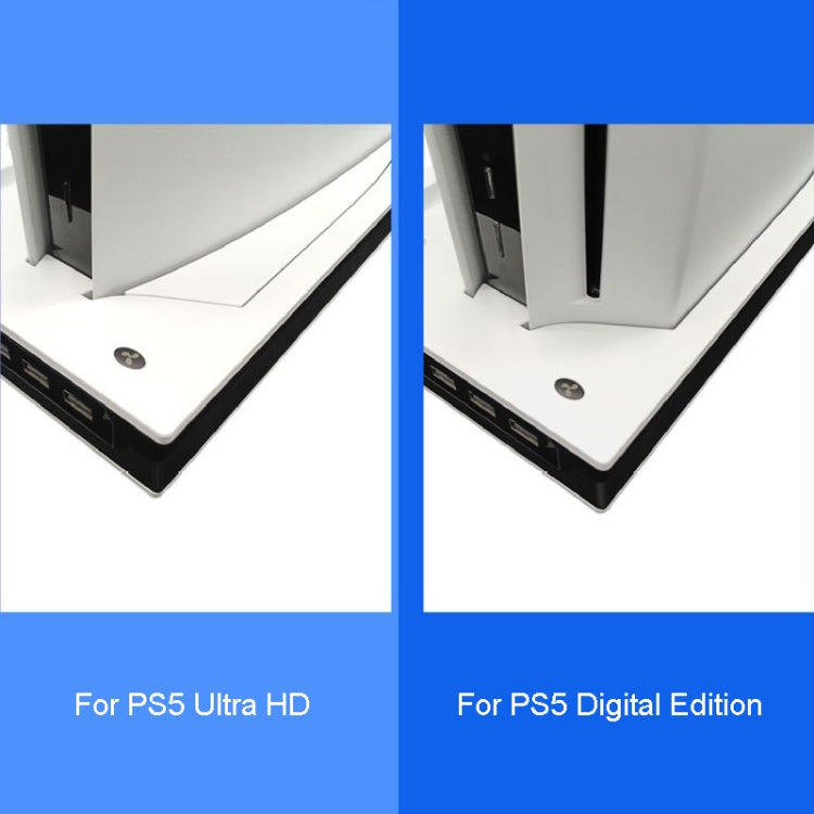 For PS5 Digital / Optical Drive Console Cooling Fan Controller Charging Base With Light Dock Stand(White)