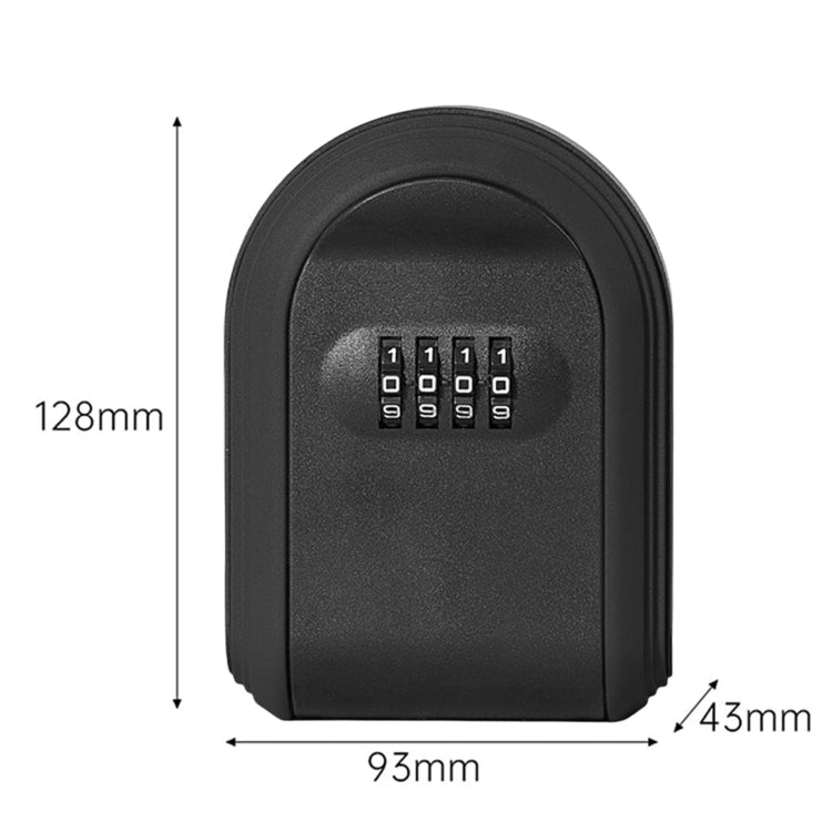 Full Plastic Key Box Password Lock Door Key Storage Password Box(Black)