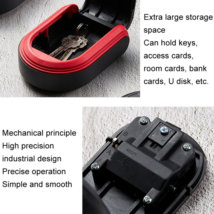 Full Plastic Key Box Password Lock Door Key Storage Password Box(Black)