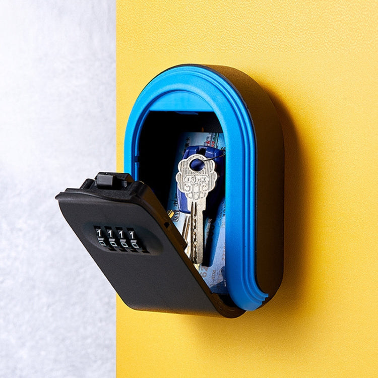 Full Plastic Key Box Password Lock Door Key Storage Password Box(Black)