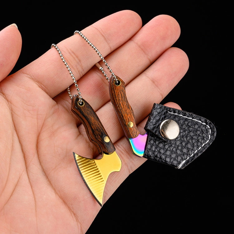Mini Knife Keychain Portable Removal Express Pendant Accessory With Holster, Model: Colorful Wood Sanding