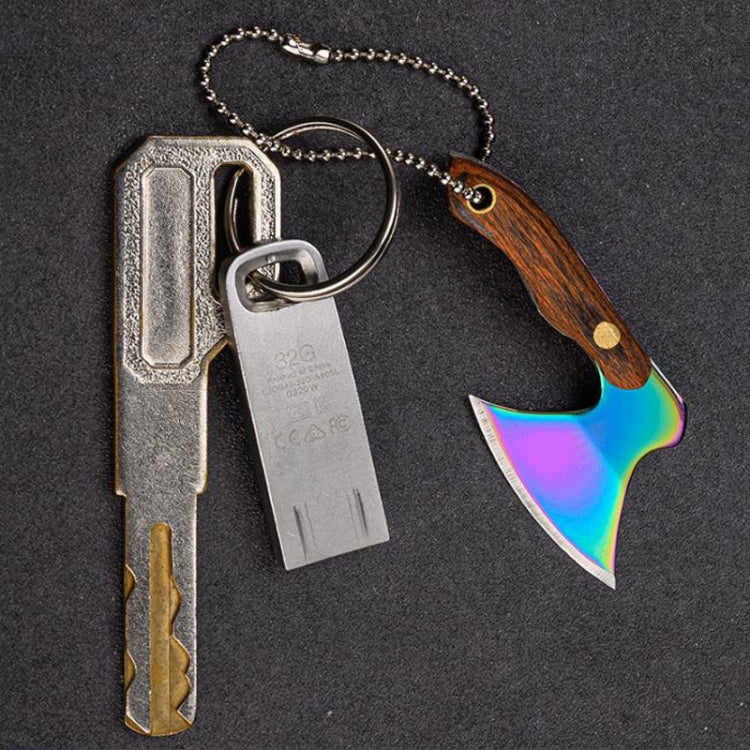 Mini Knife Keychain Portable Removal Express Pendant Accessory With Holster, Model: Axe Gold