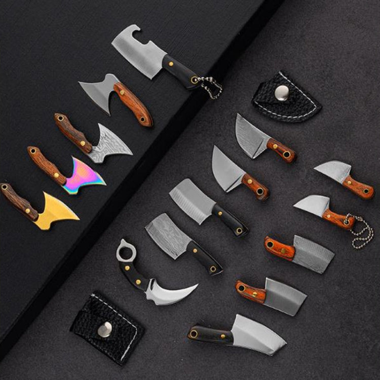 Mini Knife Keychain Portable Removal Express Pendant Accessory With Holster, Model: Long Kitchen Knife Sanding
