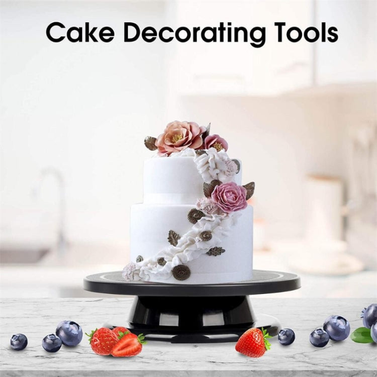 11 Inch Cake Turntable Rotating Round Cake Stand Anti-skid DIY Cake Decorating Tools(Black)
