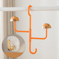 Mushroom Swivel Clothes Hat Rack No Punch No Trace Hooks Home Multifunctional Scarf Bag Storage Rack(Orange)