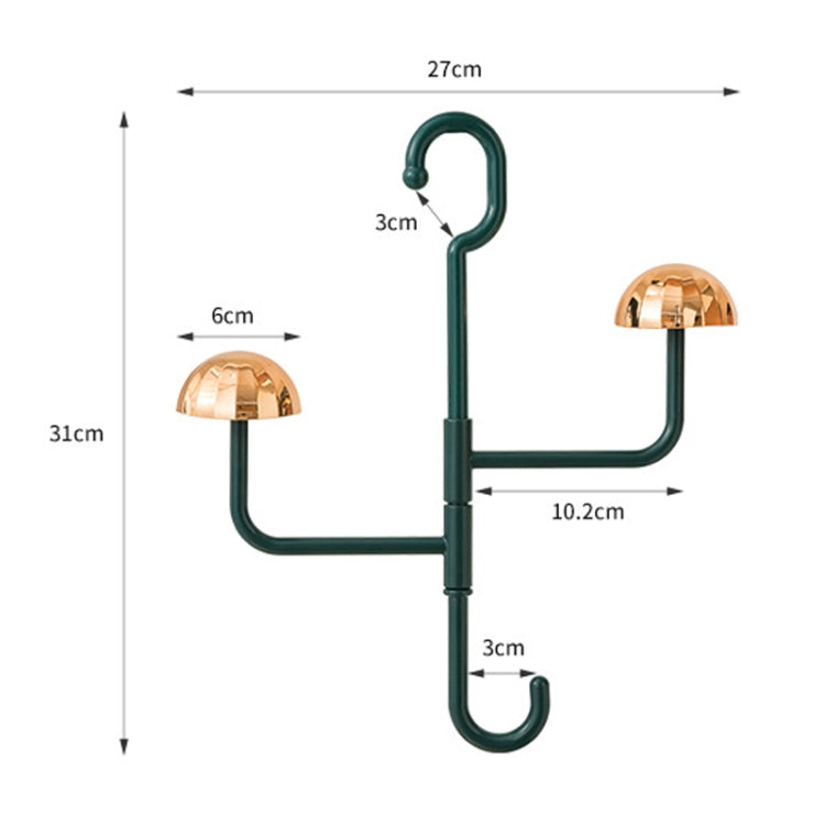 Mushroom Swivel Clothes Hat Rack No Punch No Trace Hooks Home Multifunctional Scarf Bag Storage Rack(Orange)