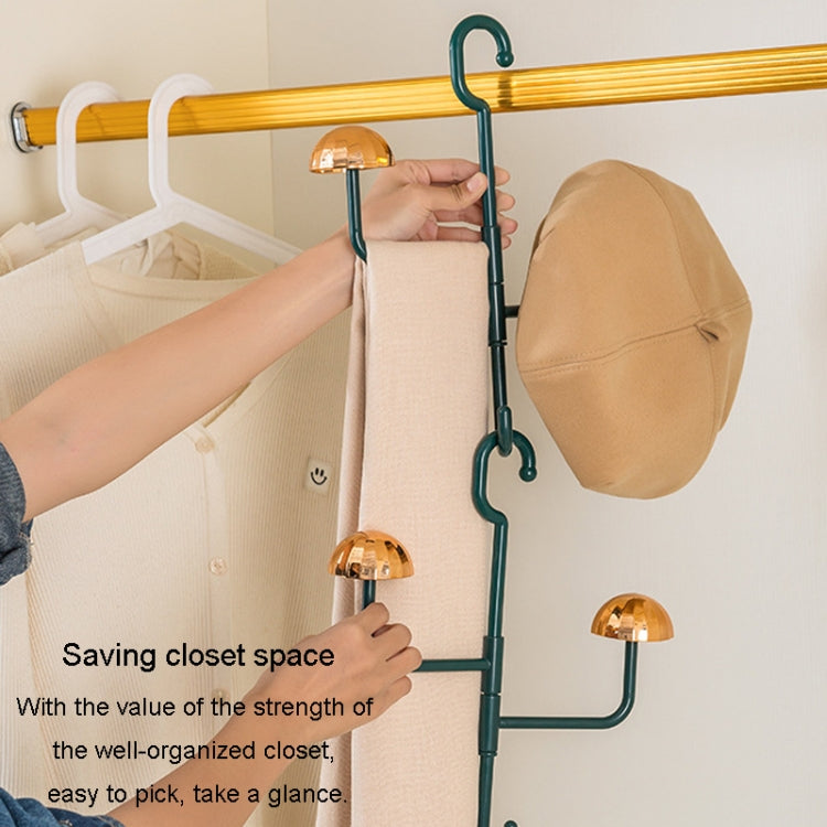 Mushroom Swivel Clothes Hat Rack No Punch No Trace Hooks Home Multifunctional Scarf Bag Storage Rack(Orange)