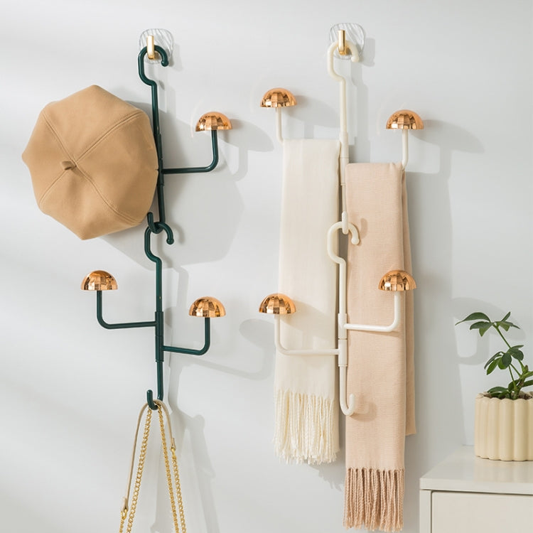 Mushroom Swivel Clothes Hat Rack No Punch No Trace Hooks Home Multifunctional Scarf Bag Storage Rack(Orange)