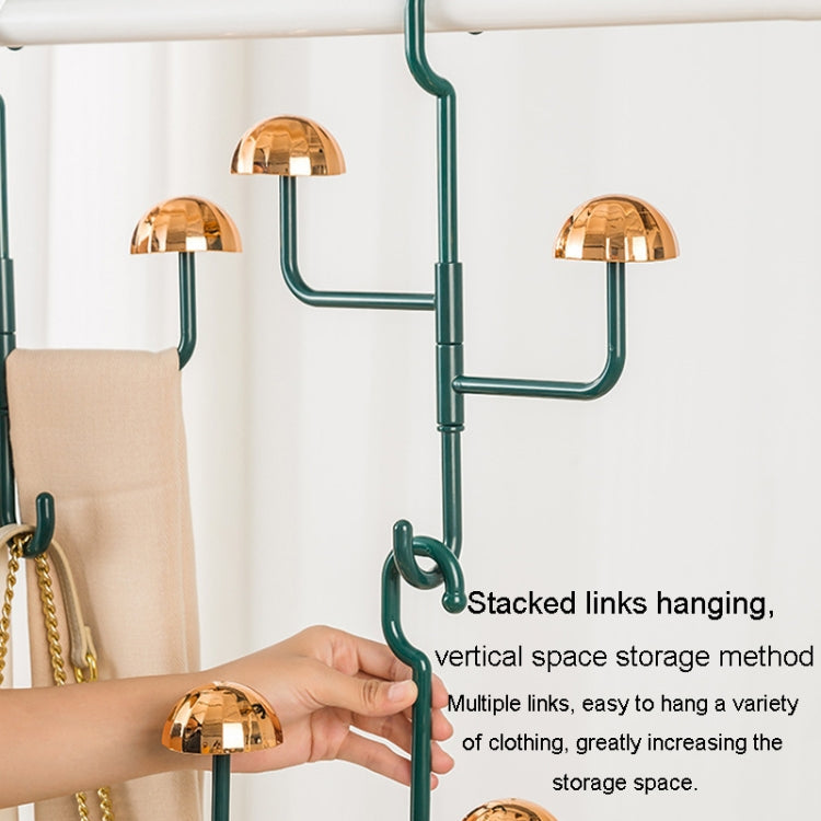 Mushroom Swivel Clothes Hat Rack No Punch No Trace Hooks Home Multifunctional Scarf Bag Storage Rack(Dark Green)
