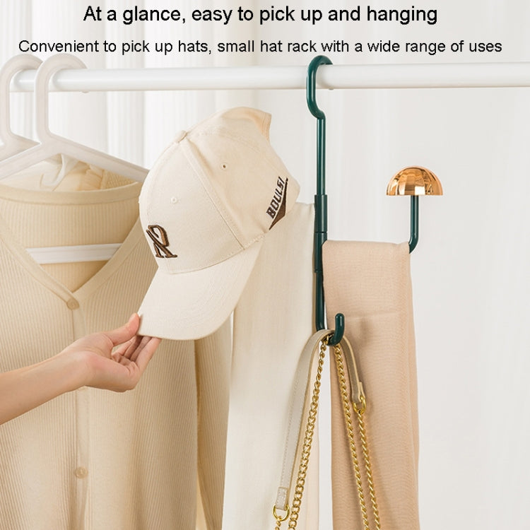 Mushroom Swivel Clothes Hat Rack No Punch No Trace Hooks Home Multifunctional Scarf Bag Storage Rack(Dark Green)
