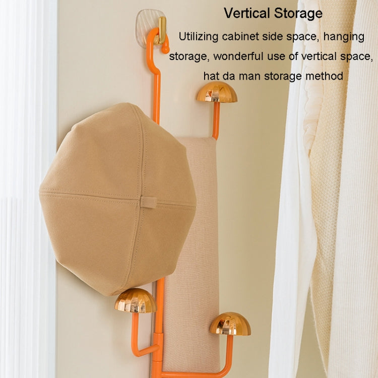 Mushroom Swivel Clothes Hat Rack No Punch No Trace Hooks Home Multifunctional Scarf Bag Storage Rack(Dark Green)