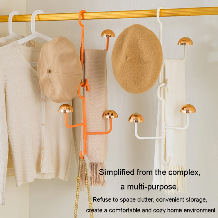 Mushroom Swivel Clothes Hat Rack No Punch No Trace Hooks Home Multifunctional Scarf Bag Storage Rack(Dark Green)