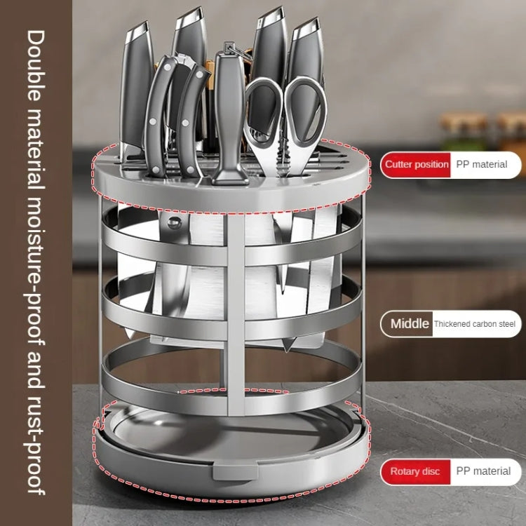 Home Thicken Knife Organizer Chopstick Cylinder Kitchen Drainage Countertop Shelf, Specification: Rotary (White)