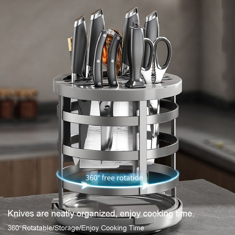 Home Thicken Knife Organizer Chopstick Cylinder Kitchen Drainage Countertop Shelf, Specification: Rotary (White)