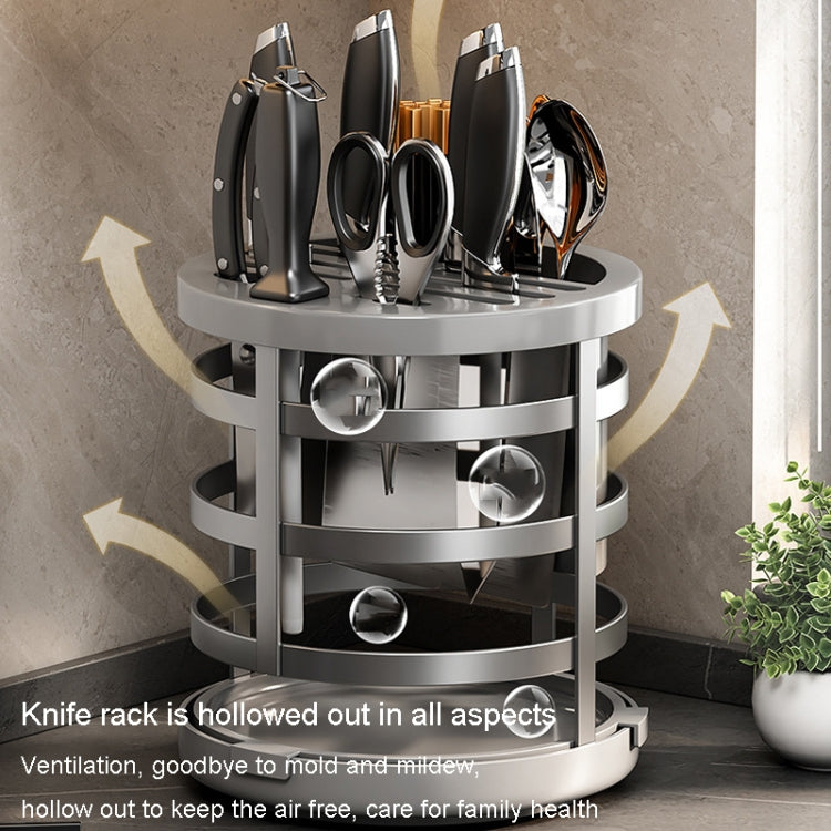Home Thicken Knife Organizer Chopstick Cylinder Kitchen Drainage Countertop Shelf, Specification: Fixed (Creamy)