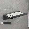 Stainless Steel Bathroom Roll Paper Holder No-Punch Cell Phone Storage Shelf, Style: Phone Rack (Black)