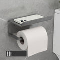 Stainless Steel Bathroom Roll Paper Holder No-Punch Cell Phone Storage Shelf, Style: Paper Rack (Gray)