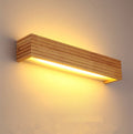 35cm LED Solid Wood Wall Lamp Bedroom Bedside Lamp Corridor Wall Lamp(White Light)